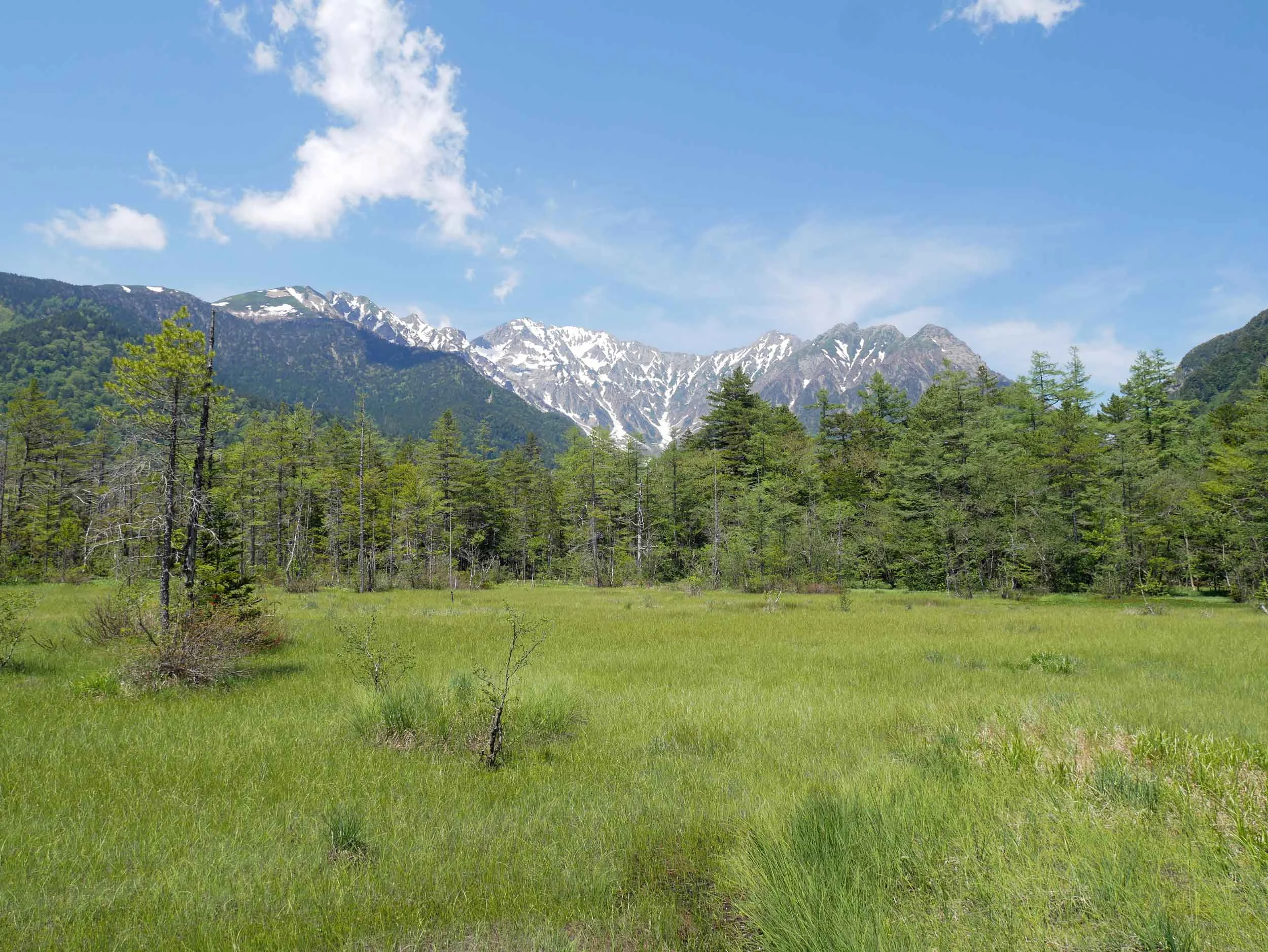  Enjoying the stunning vistas of the remote mountainous highland valley within the Hida Mountains range. 