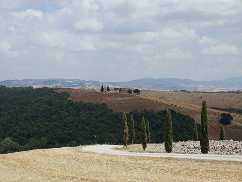  Pienza offered panoramic views across Val d'Orcia's classic Tuscan landscape.&nbsp; 
