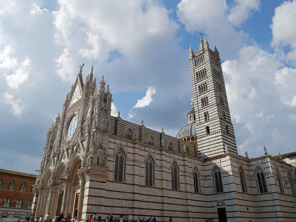  The town's green and white stripped marble Duomo is from the 1200s.&nbsp; 