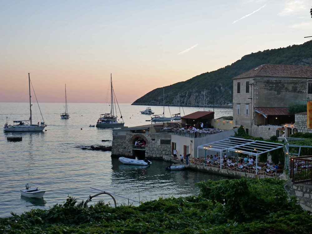  Sunsets over the bay turned this old Croatian fishing village orange.&nbsp; 