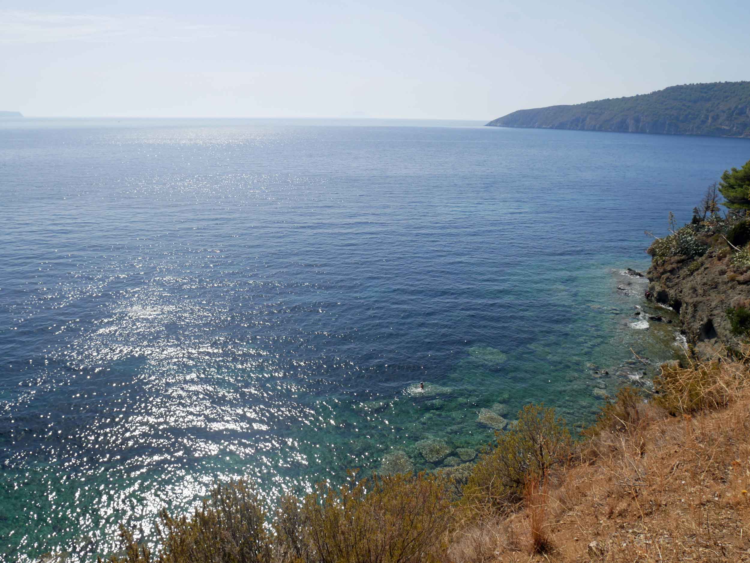  The panoramic view of the Adriatic as we made our way each morning to our little alcove on the shore.&nbsp; 