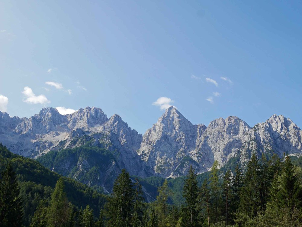  We continued on, driving higher into the Julian Alps, which were named for Julius Caesar who founded a municipality at the foot of the impressive mountains (Aug 21).&nbsp; 