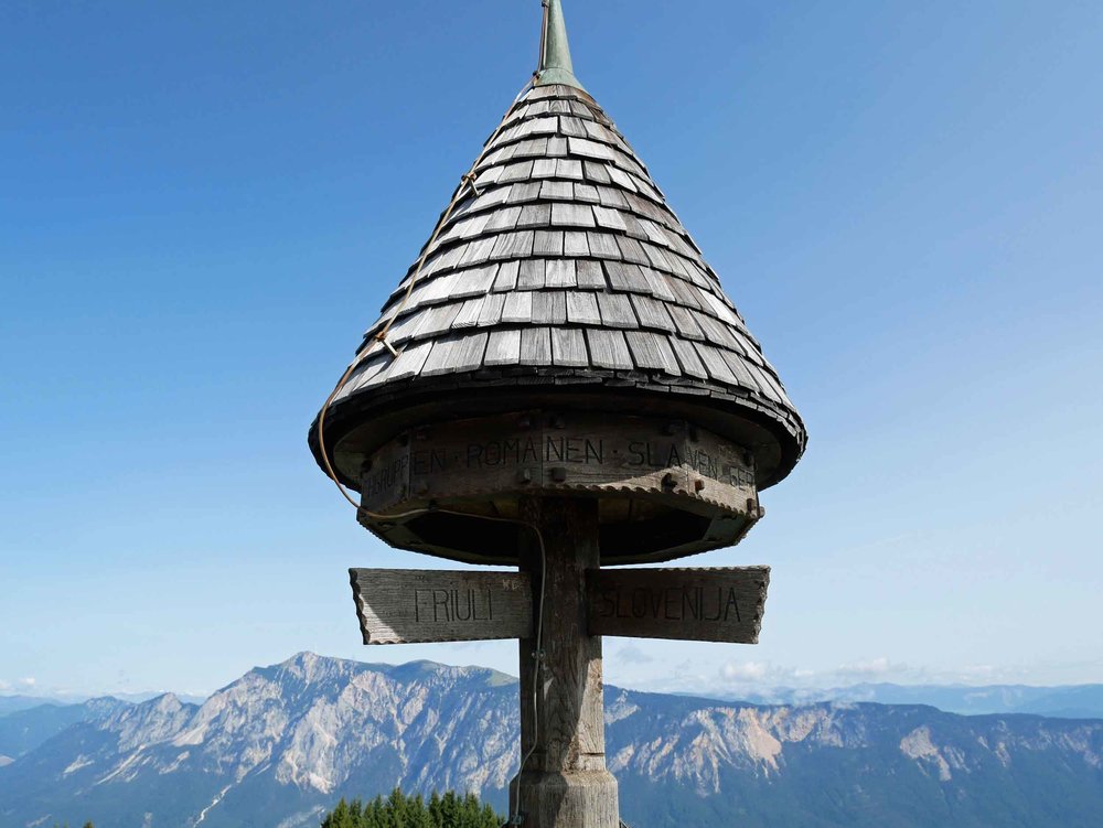  At the top of Tromeja was a marker defining the borders between Slovenia, Italy and Austria.&nbsp; 