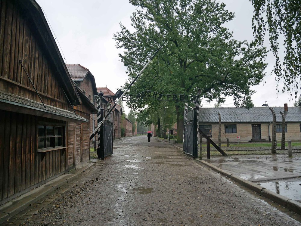  The gates to hell at Auschwitz Concentration Camp read, "Arbeit macht frei" is a German phrase meaning "work sets you free" (Sept 3). 