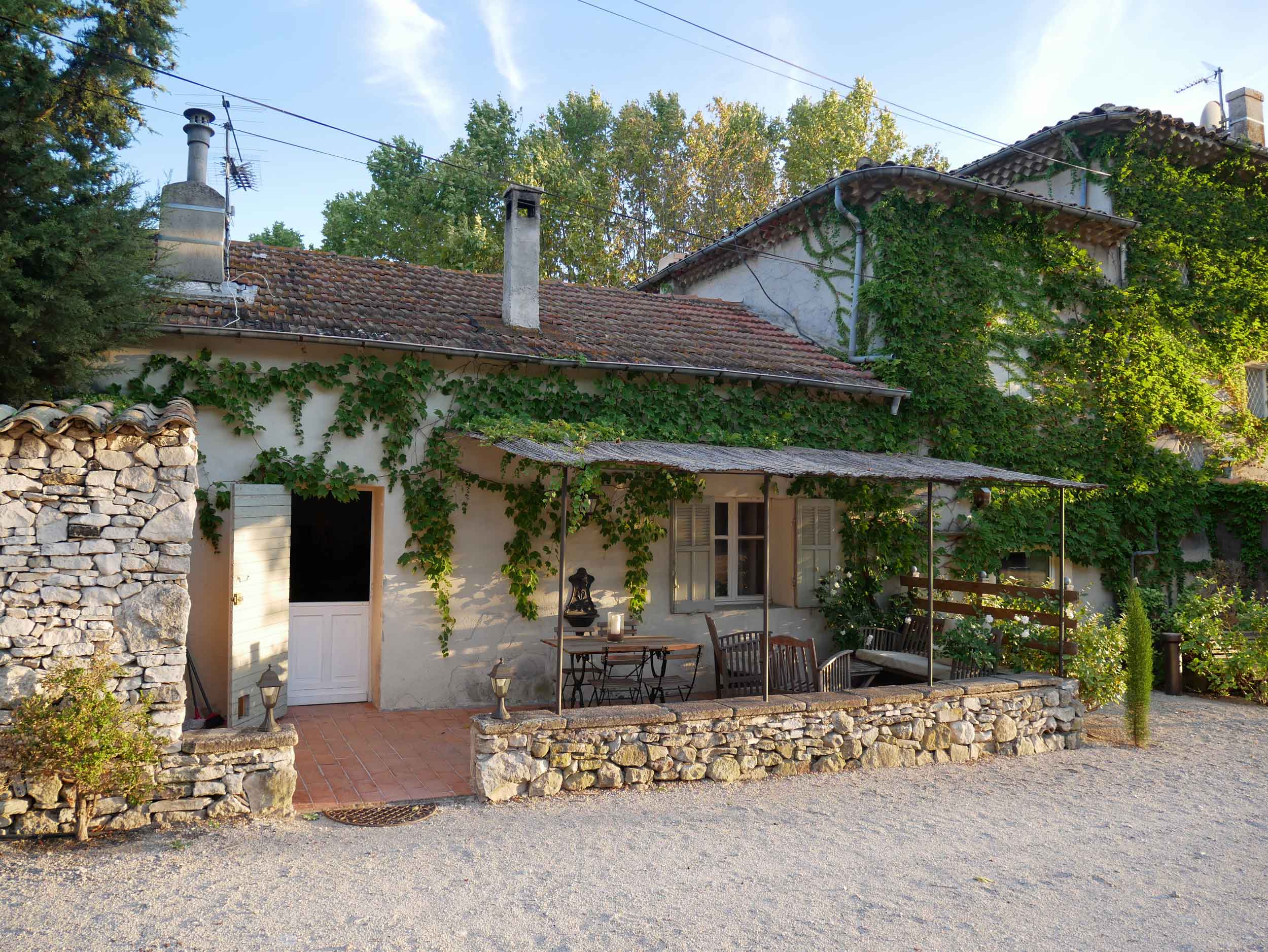  Part of a larger chateau, our little guest cottage had a wonderful outdoor patio for enjoying those perfect September days in the South of France. 