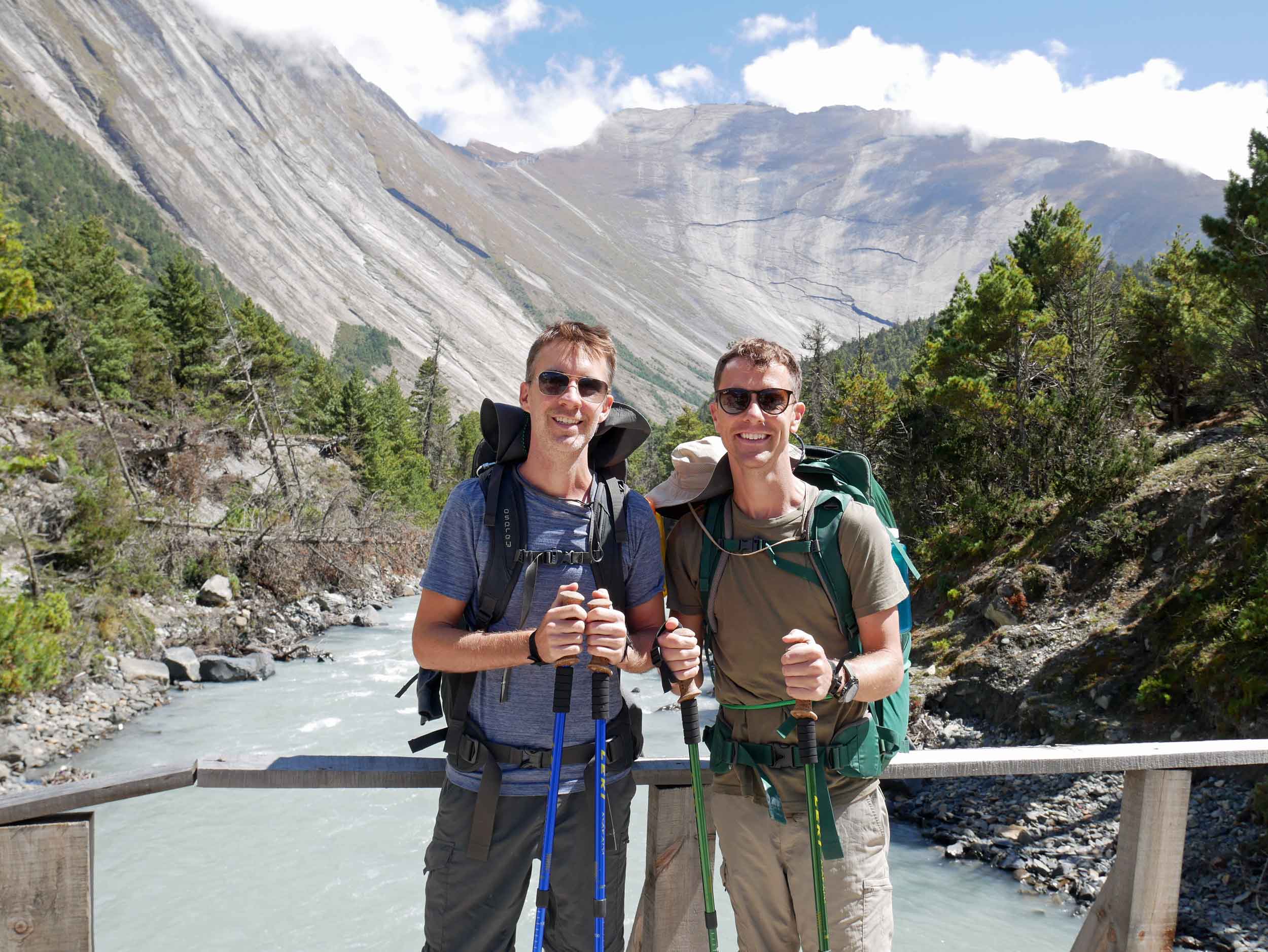  We were fitted out for this seven-day sojourn, hiking poles and all! 