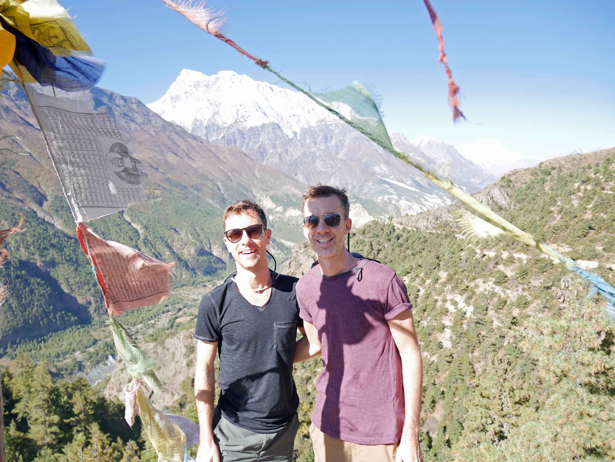 Tibetan Buddhist prayer flags adorn the mountainsides and holy sites throughout as well.