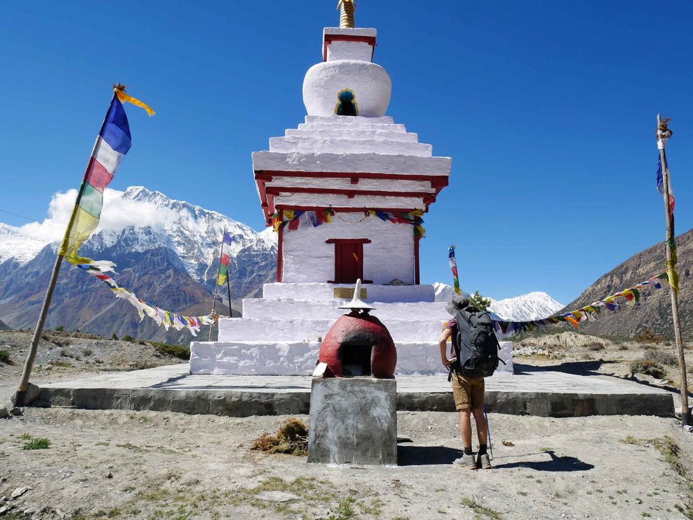  Trey taking in the resplendent beauty of one of the understated holy Buddhist  gompas . 