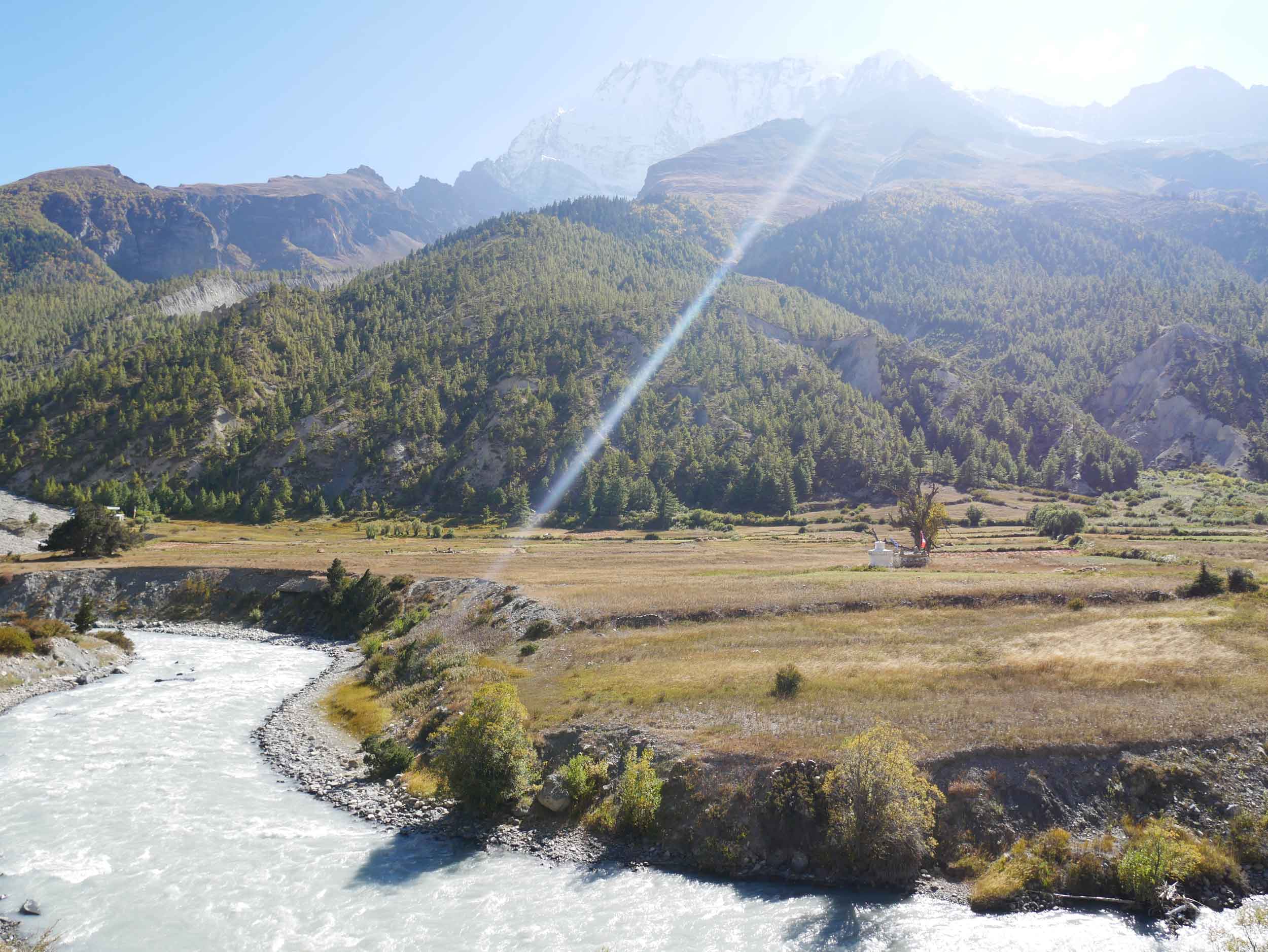  Our hike into the regional capital of Manang during ‘golden hour’ brought us spectacular views of the valley. 