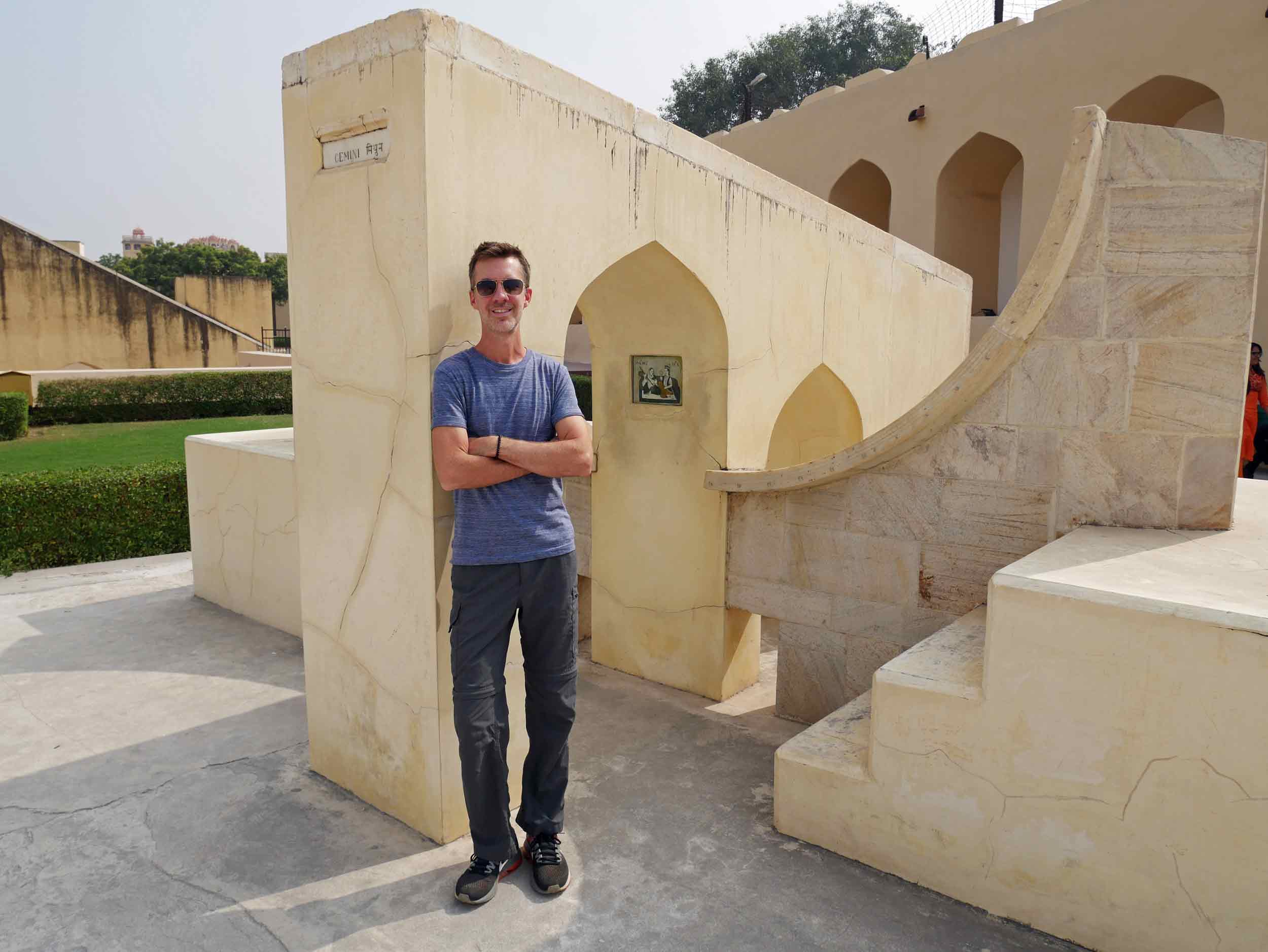  Astrological signs have their own ‘clocks’ within the Jantar Mantar site – Trey checking out Gemini. 