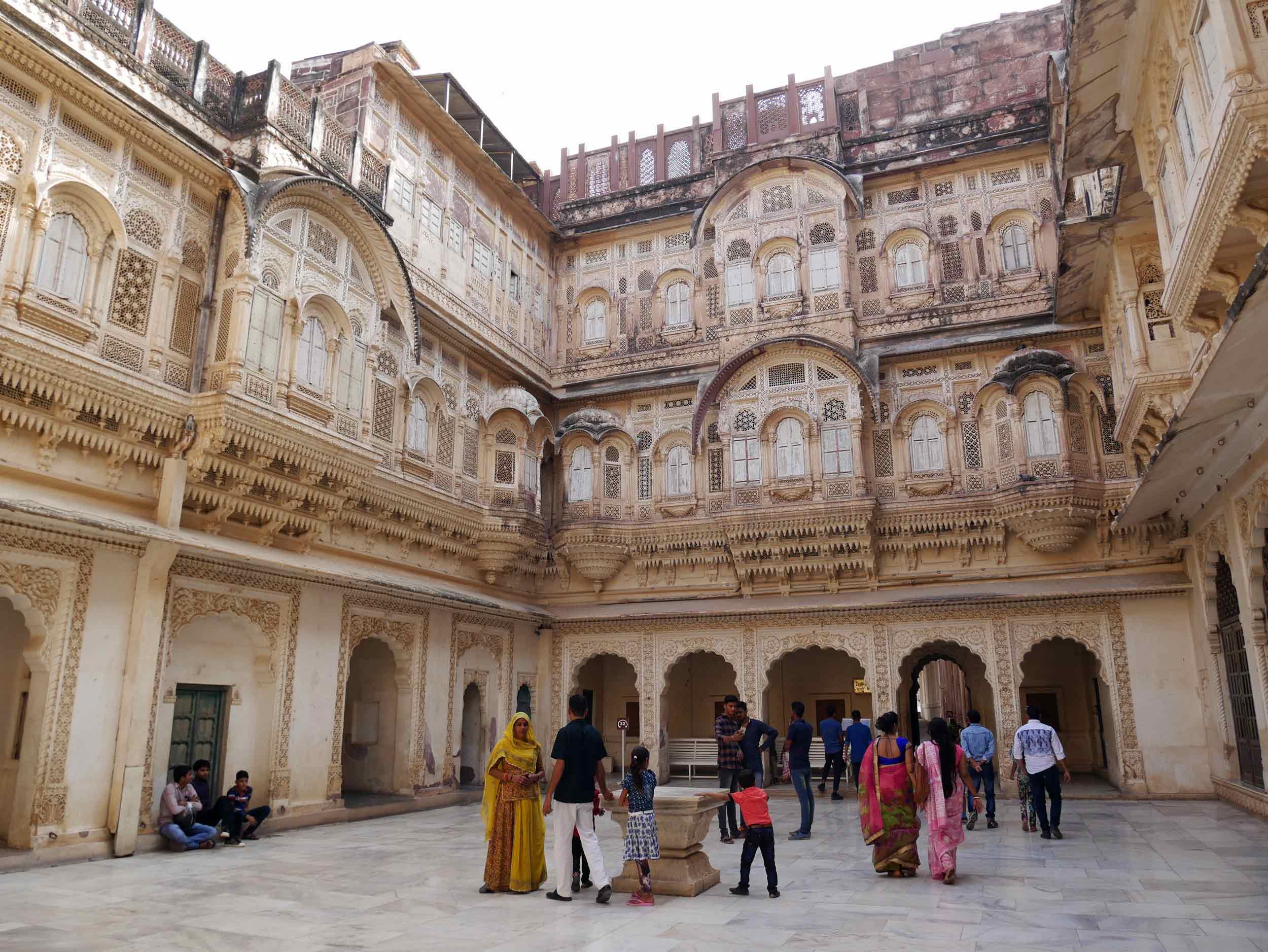  One of the beautiful inner courtyards of the Mehrangarh Palace. 