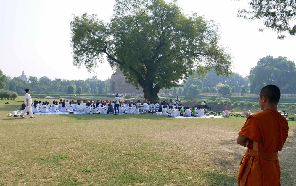  Many Buddhist devotees make the pilgrimage to Sarnath from all over the world to listen to teachings on this holy site. 
