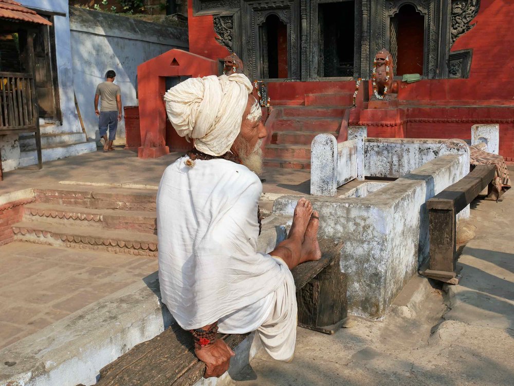  Holy men, or Sadus,&nbsp;hang out everywhere in Varanasi! 