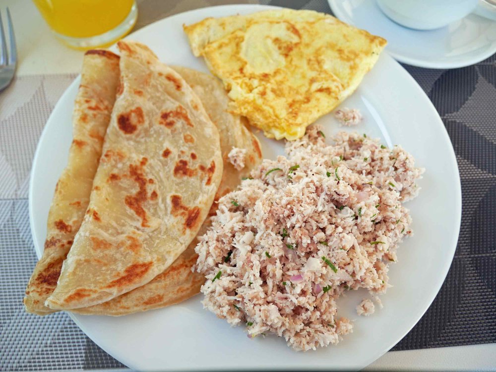  Maldivian breakfast is a hearty and exceptionally delicious start to our beach days (Dec 9). 