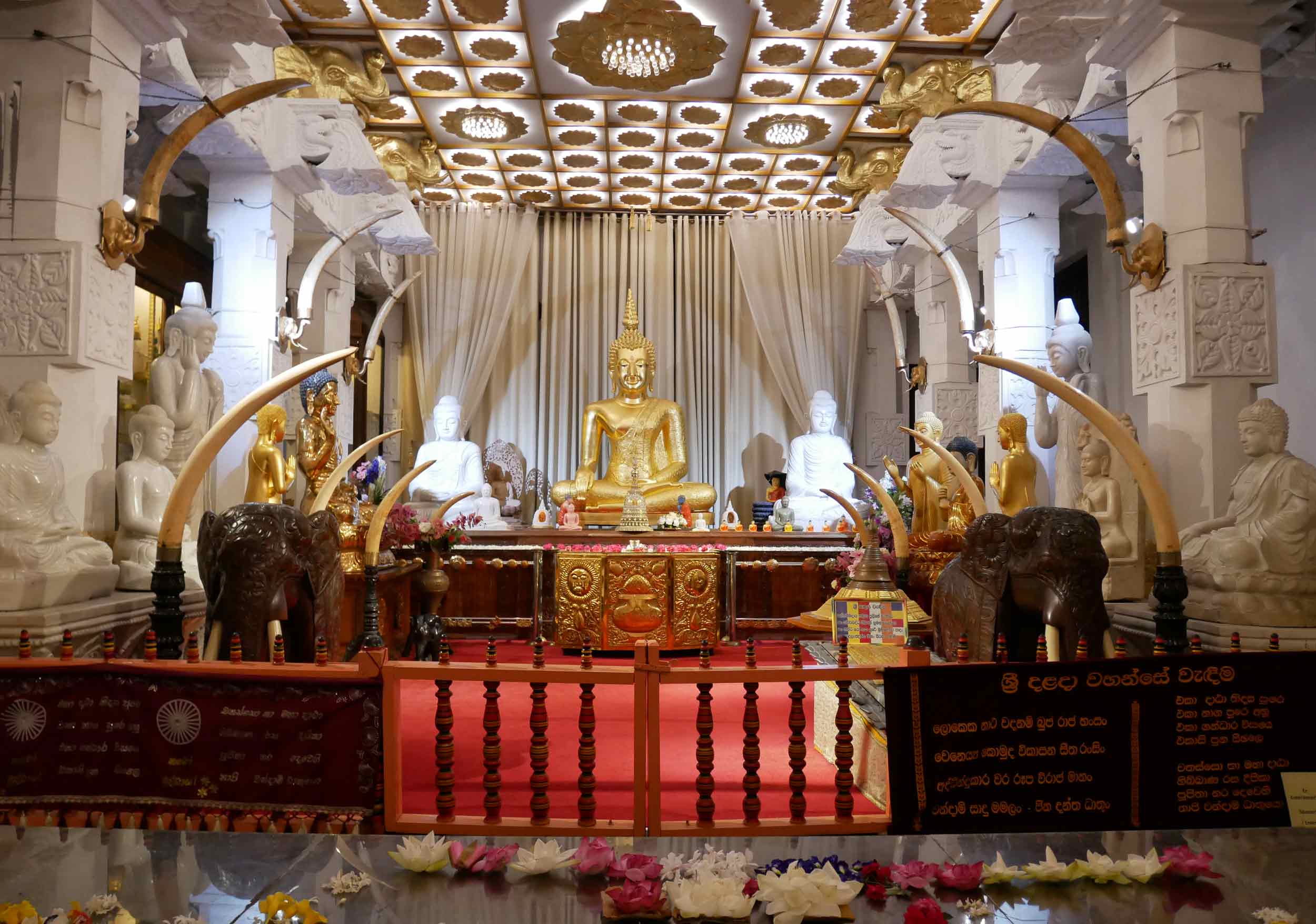  Statue of Lord Buddha in Kandy's Temple of the Sacred Tooth Relic (Dec 13). 