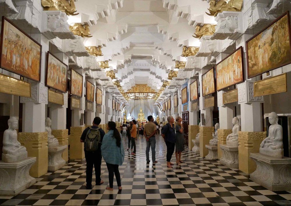  Hall with historic paintings depicting the life of Lord Buddha. 