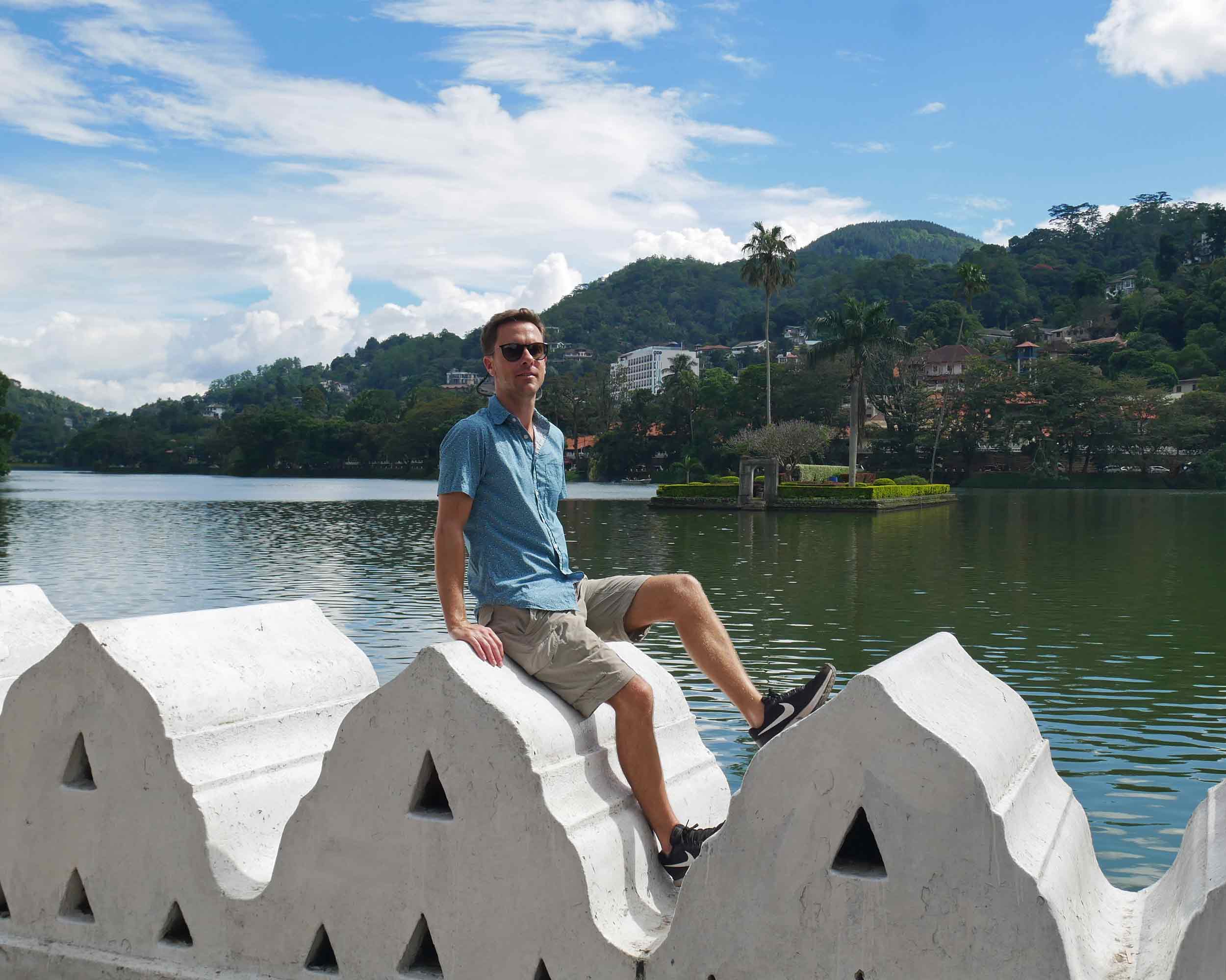  Taking in the sunshine at the picturesque Bogambara Lake, which sits at the edge of Kandy next to the Temple of the Sacred Tooth Relic. 