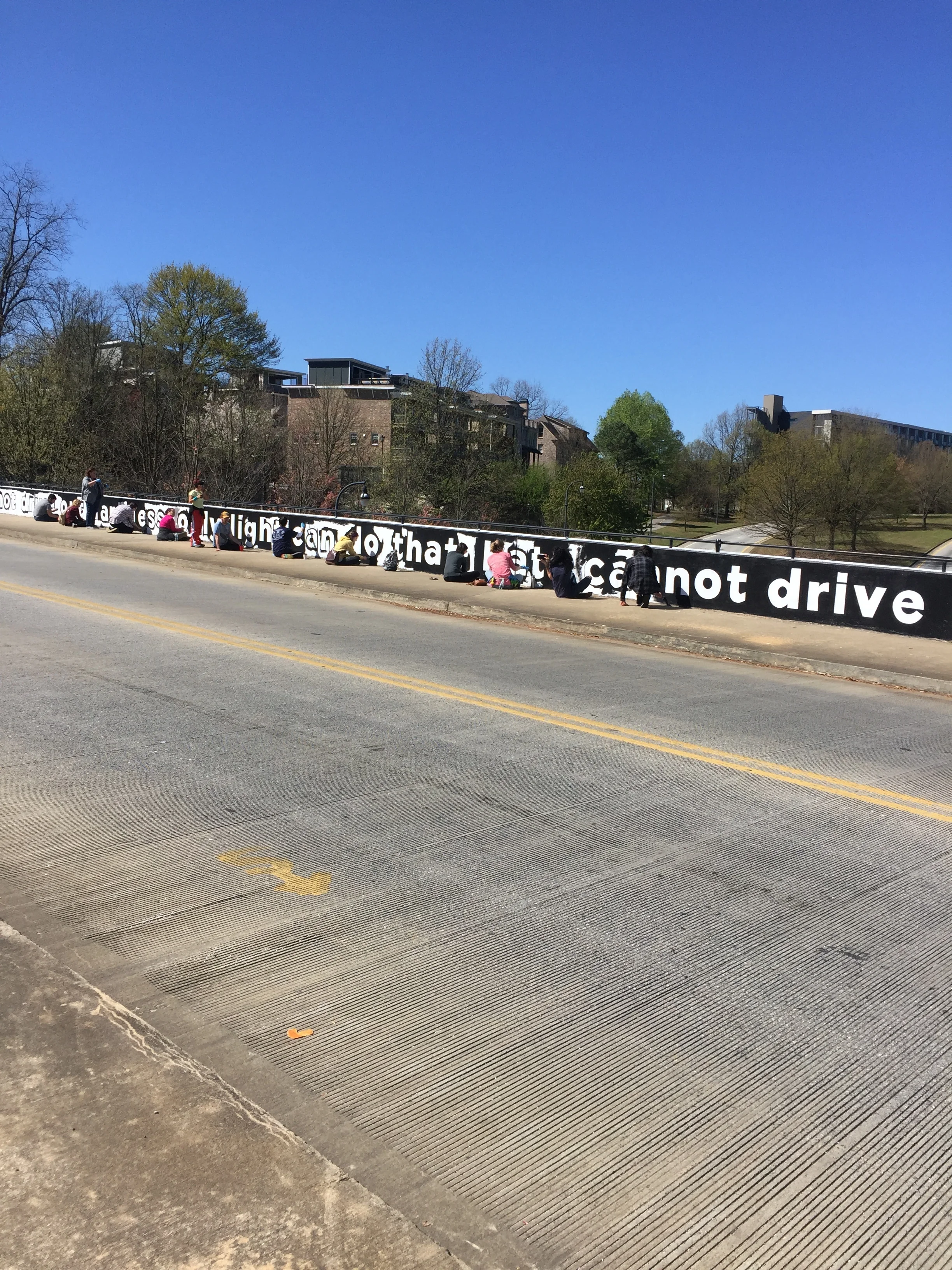  In Progress. Community mural project in Old Fourth Ward Atlanta inspired by the Dr. King quote, "Darkness cannot drive out darkness; only light can do that. Hate cannot drive out hate; only love can do that." 