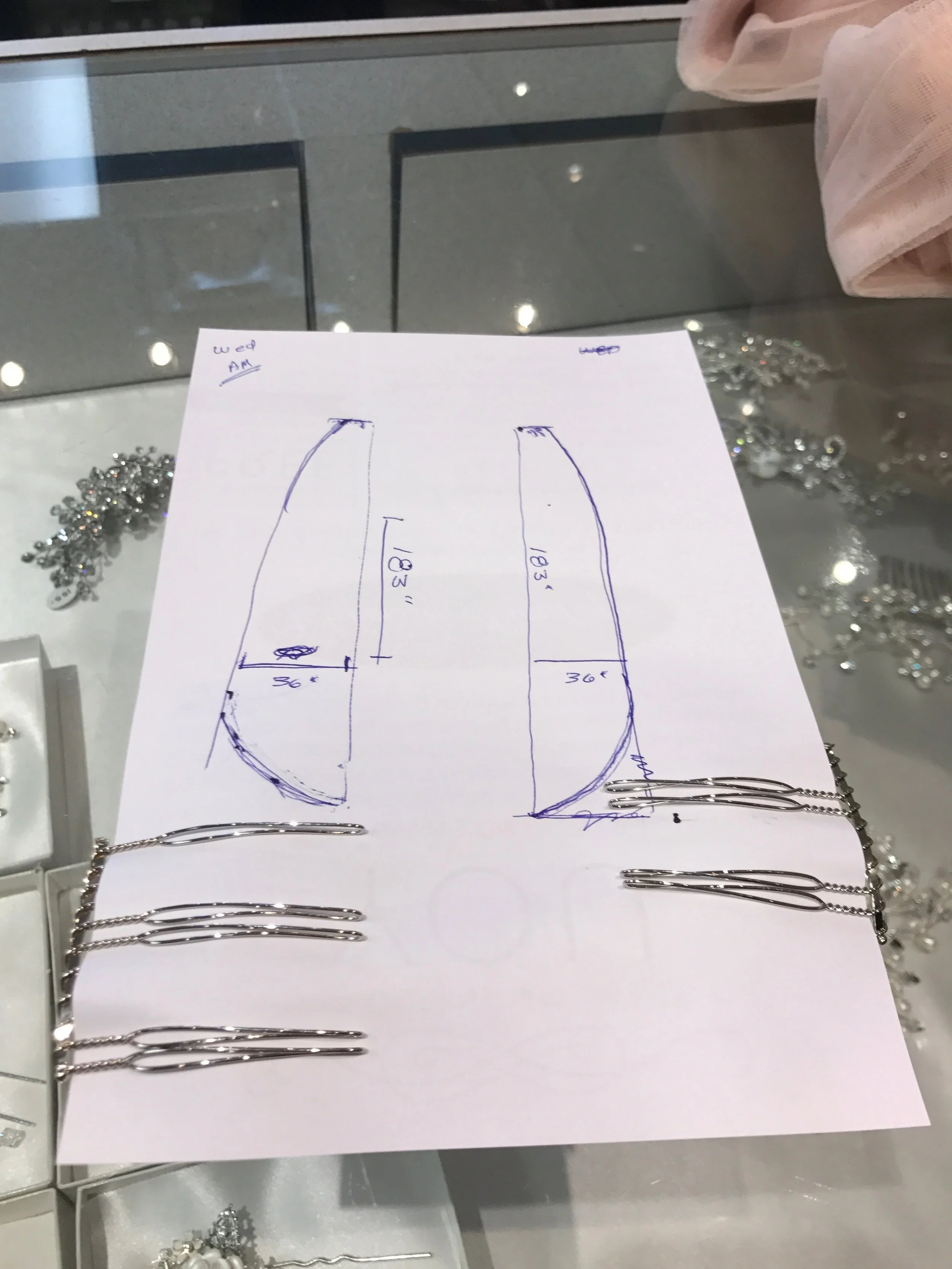 We designed my 2 veils right there in the shop and it felt damn good!!!