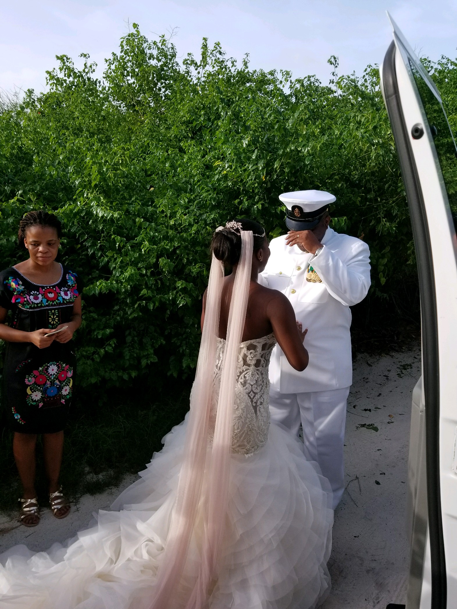 Black Destination Bride - BlackDesti Wedding Countdown Journal - Bridefriends Podcast - 0 Playa del Carmen Mexico - Blue Venado - Shenko Photography - Dad Navy Chief Uniform3.JPG