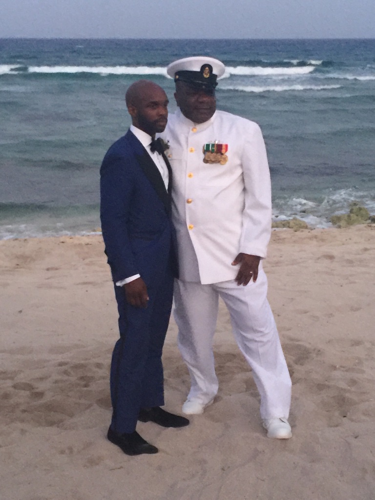 Black Destination Bride - Bridefriends Guide to Destination Weddings Podcast - BlackDesti Countdown - Blue Venado Beach Club - Shenko Photography - Mexico Wedding Navy Uniform Blue Tuxedo.JPG