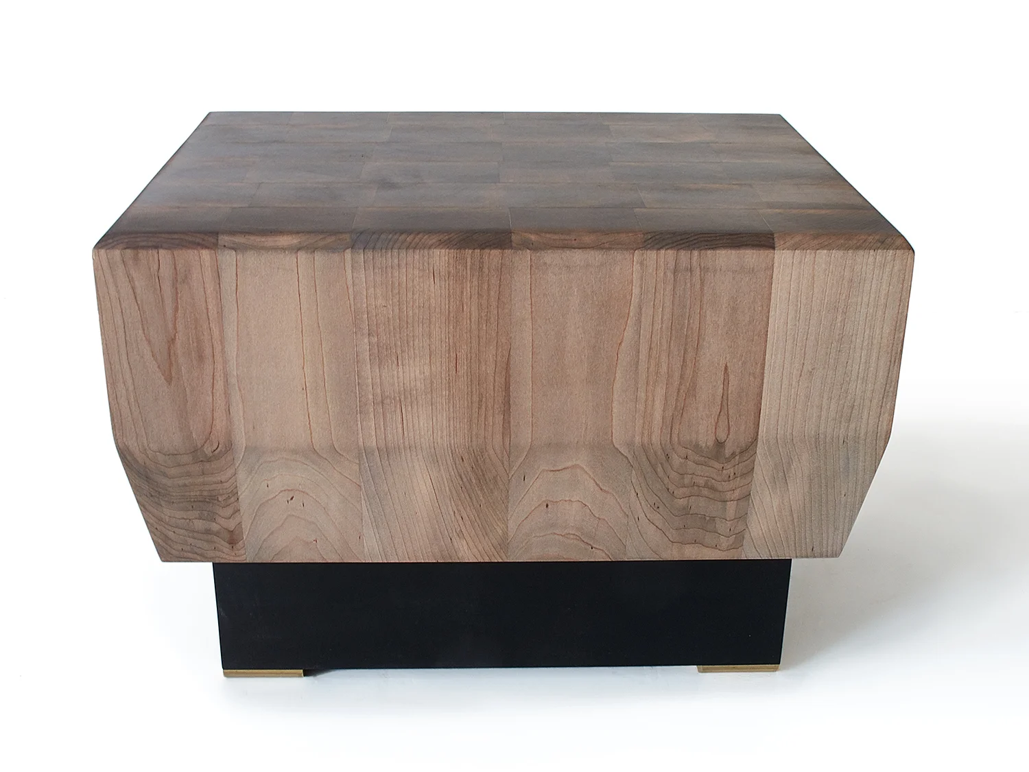 Oxidized Maple 20"L x 16"W x 15"H ebonized maple base with natural brass feet