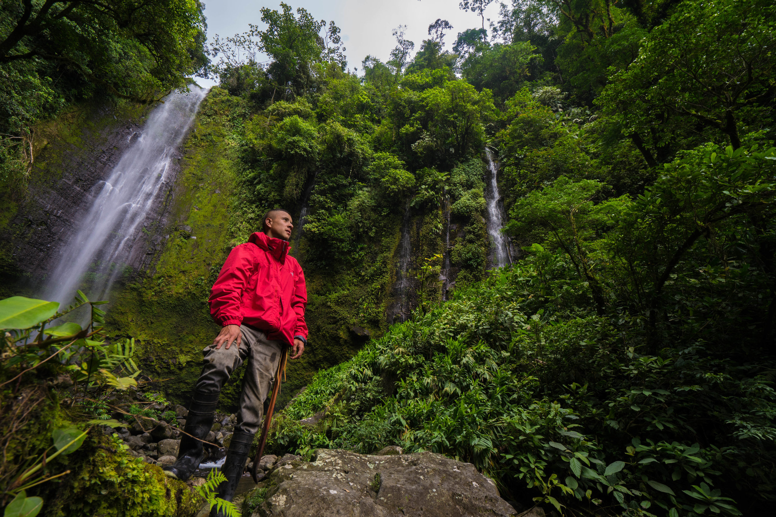 Retrato de local con el conjunto de cataratas