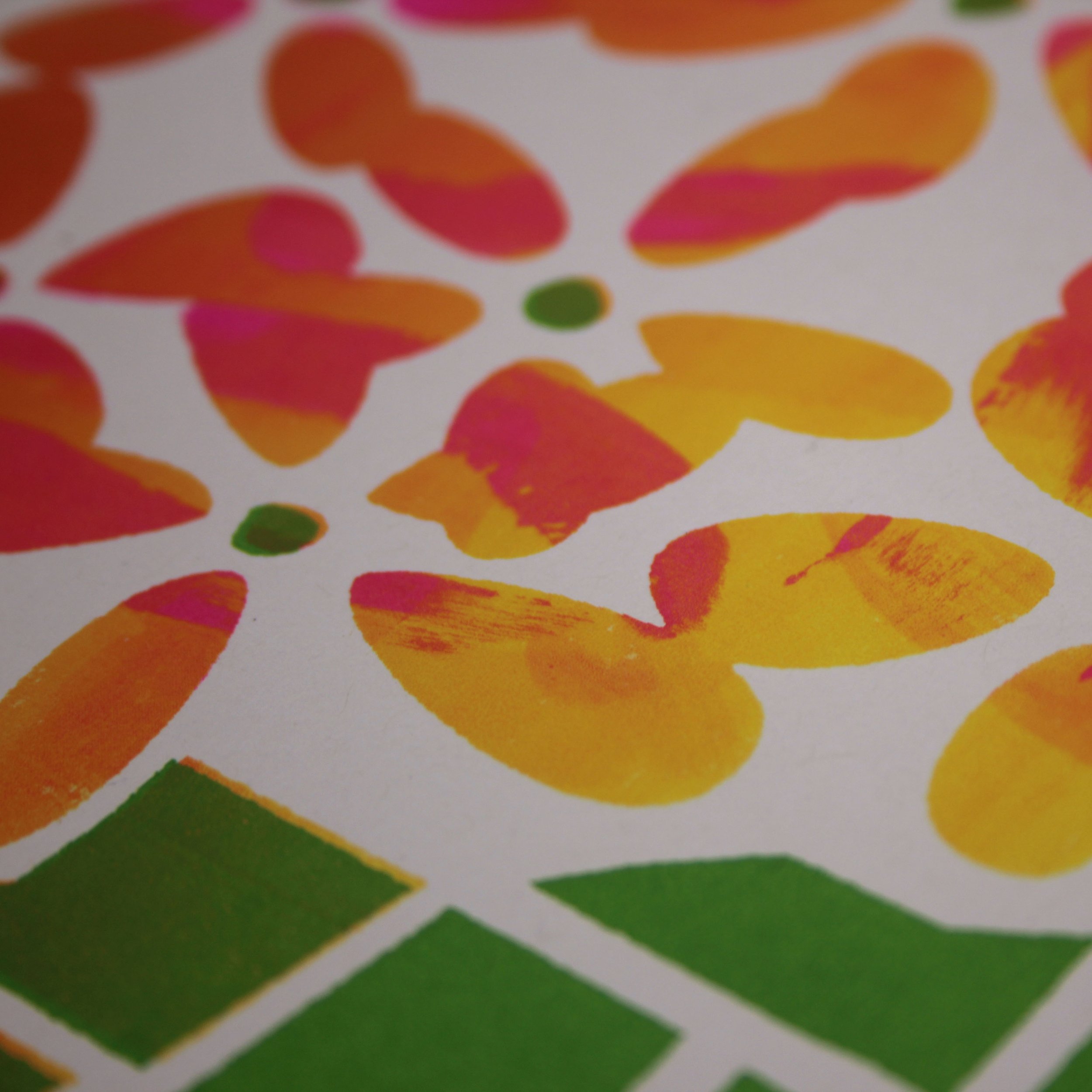 MidModFlowers_ArtPrint_OrangeYellowOnWhite_Monoprint_Detail_v3.jpg