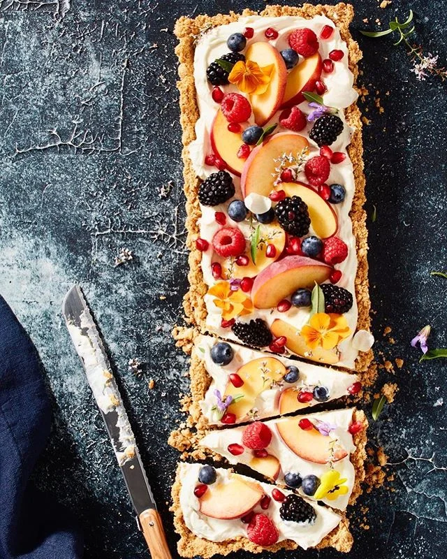 Delicious lime custard tart from the @phillyaus Sweet & Savour cookbook