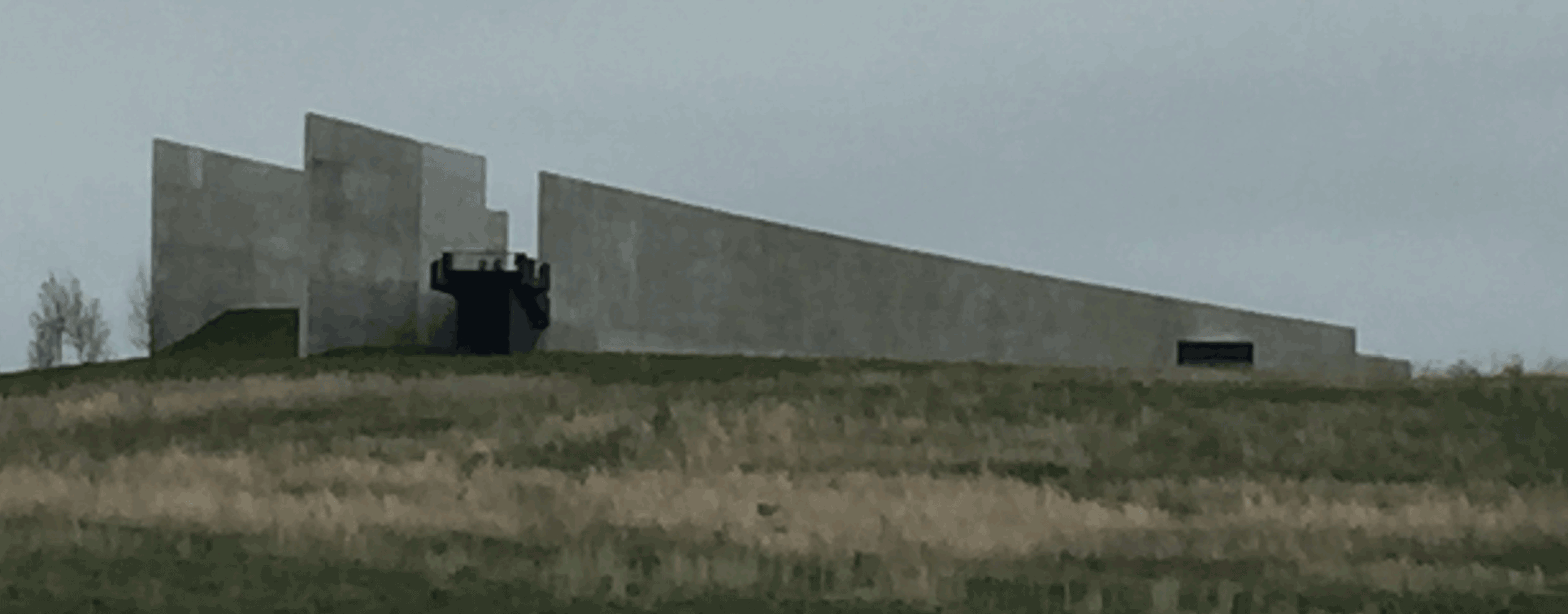 Flight 93 National Memorial Visitor Center as seen from memorial site