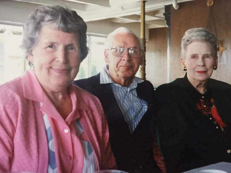 Marion DeKoning Hayek, Robert Hayek, and Edith DeKoning Inches in Portland, OR