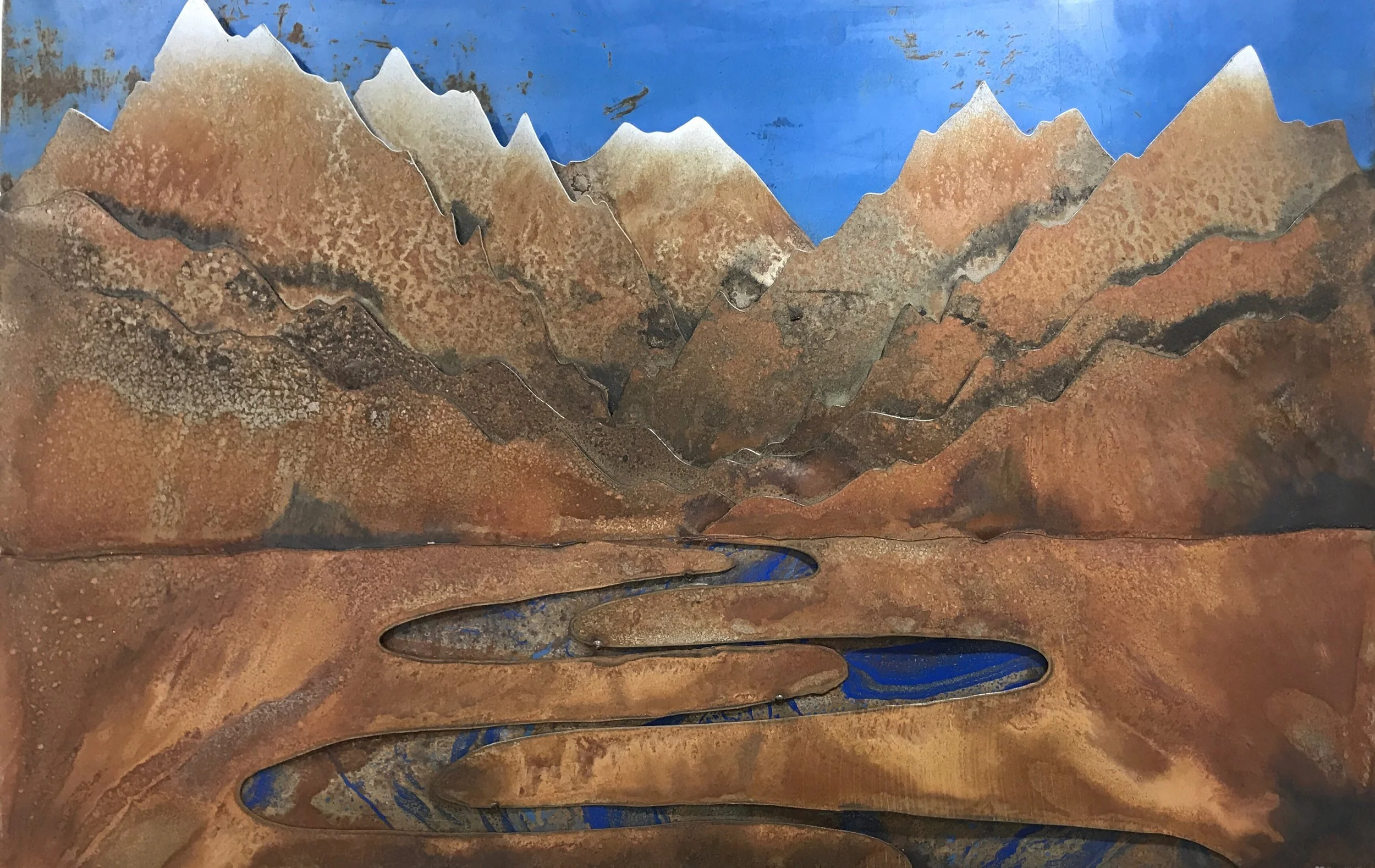 Wondering River Teton Mountains - Mantucky Metal Art