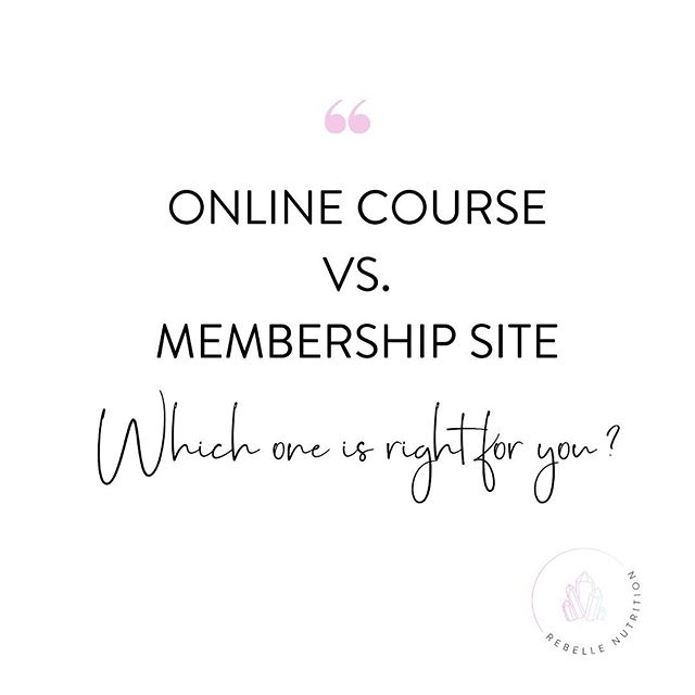 Swipe &gt;&gt;&gt; for the breakdown!
.
Have you thought about adding an online course OR membership site to your online business? Wondering what the pros and cons are of each, and which one is right for YOU?
.
Swipe &gt;&gt;&gt; for the (simple) bre