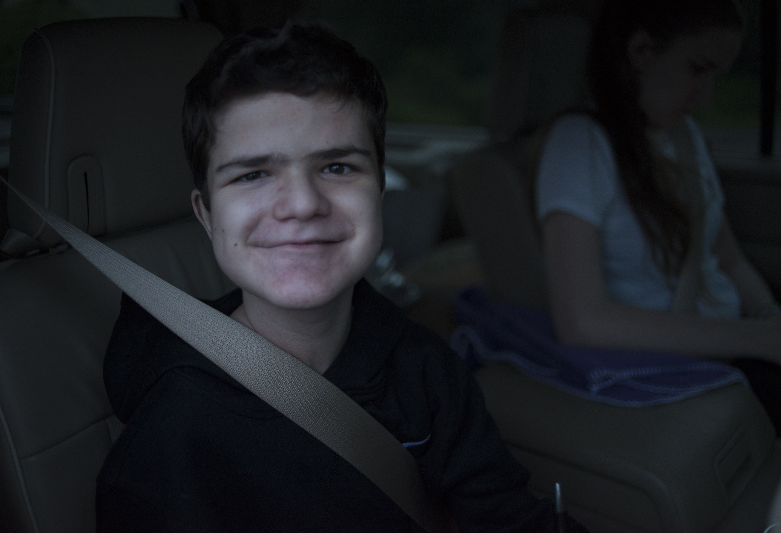 Gavin enjoys riding in the car, especially when his older sister, McKenna, is in the back seat with him. He dances along to the music and tries to go through his moms purse. His current favorite song is "Uptown Funk" by Bruno Mars.