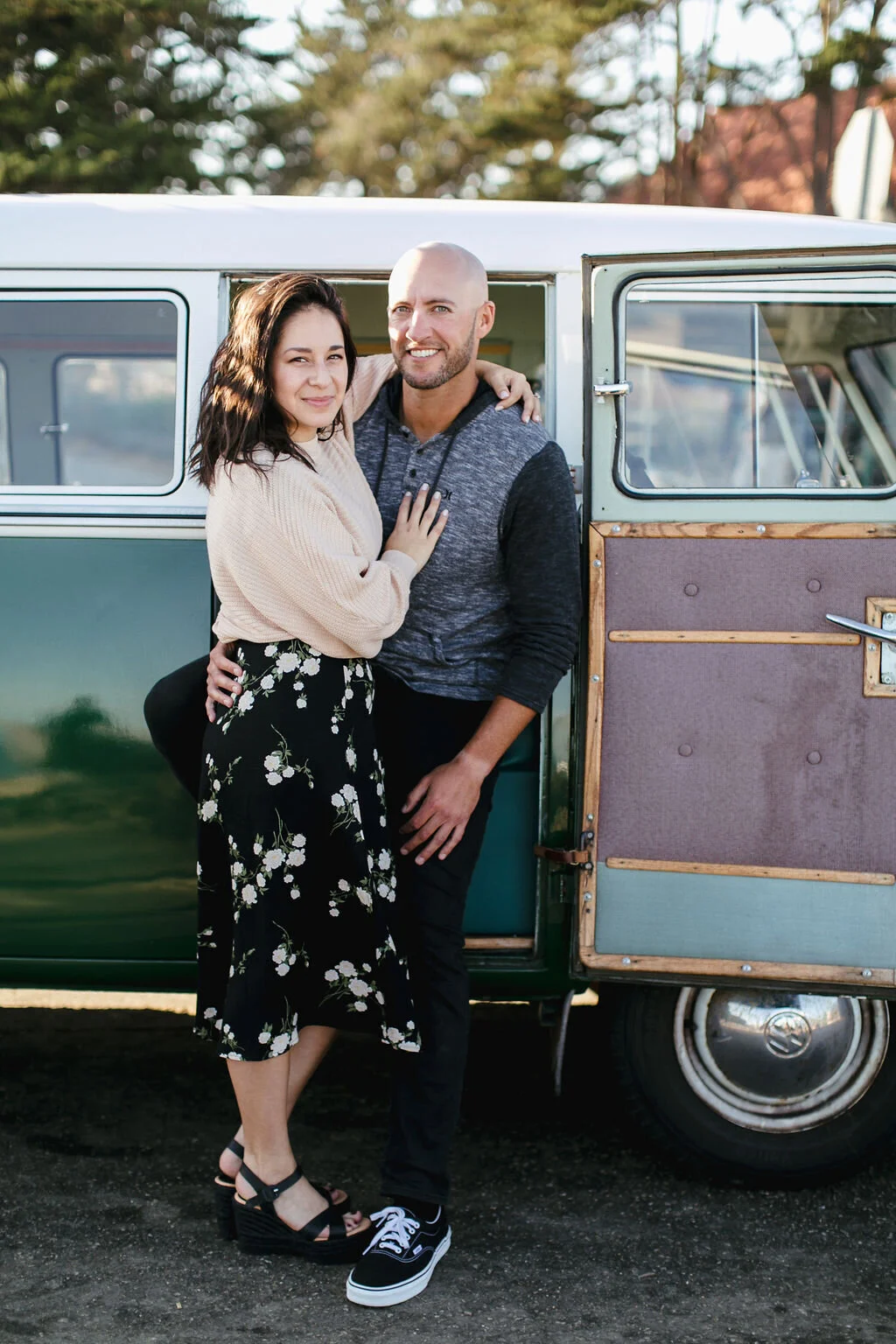 VW Bus inspired engagement session along Pacific Coast Highway
