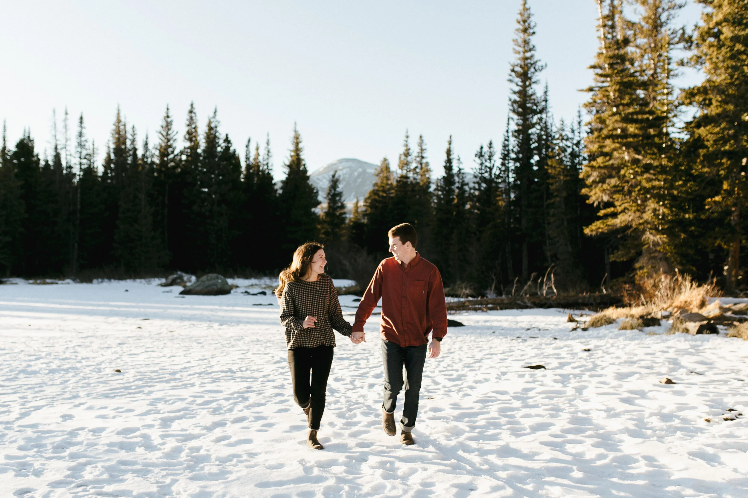 Snowy Engagement Session at Brainard Lake