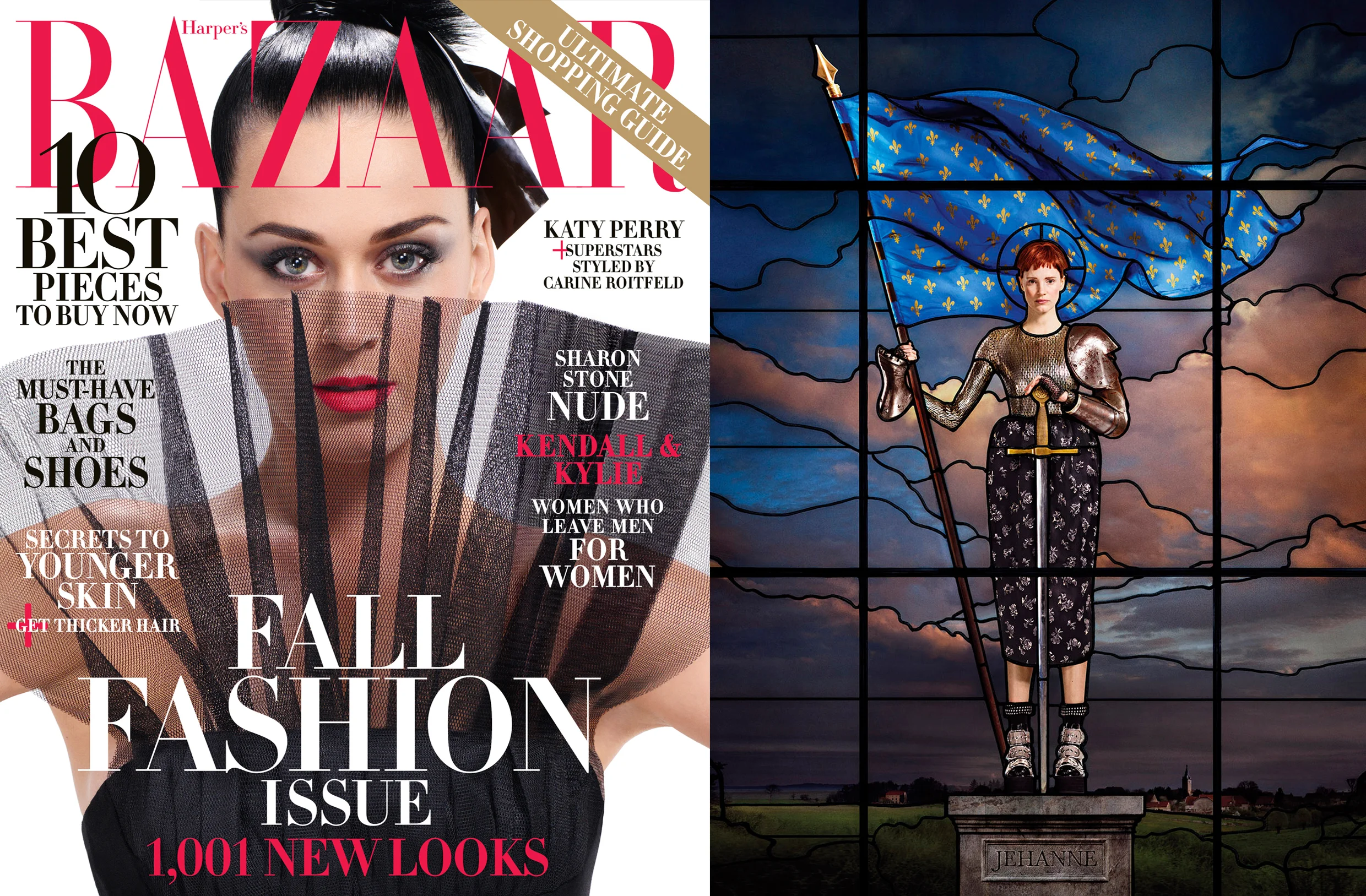 HARPER'S BAZAAR US JESSICA CHASTAIN CARINE ROITFELD JEAN-PAUL GOUDE