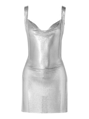 fannie schiavoni gold dress Fannie Schiavoni Zuri Open-Back Chainmail Mini Dress In Gold - 60% Off