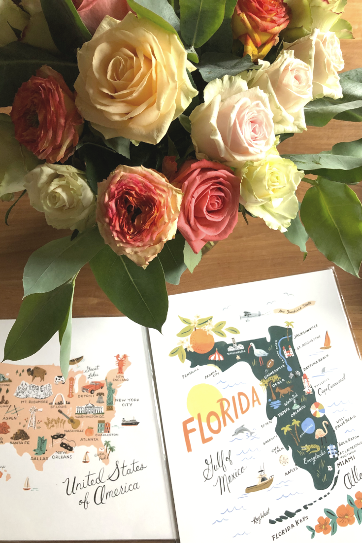 Mijn twee prints die ik kocht bij Rifle Paper Co. in Winter Park, Florida