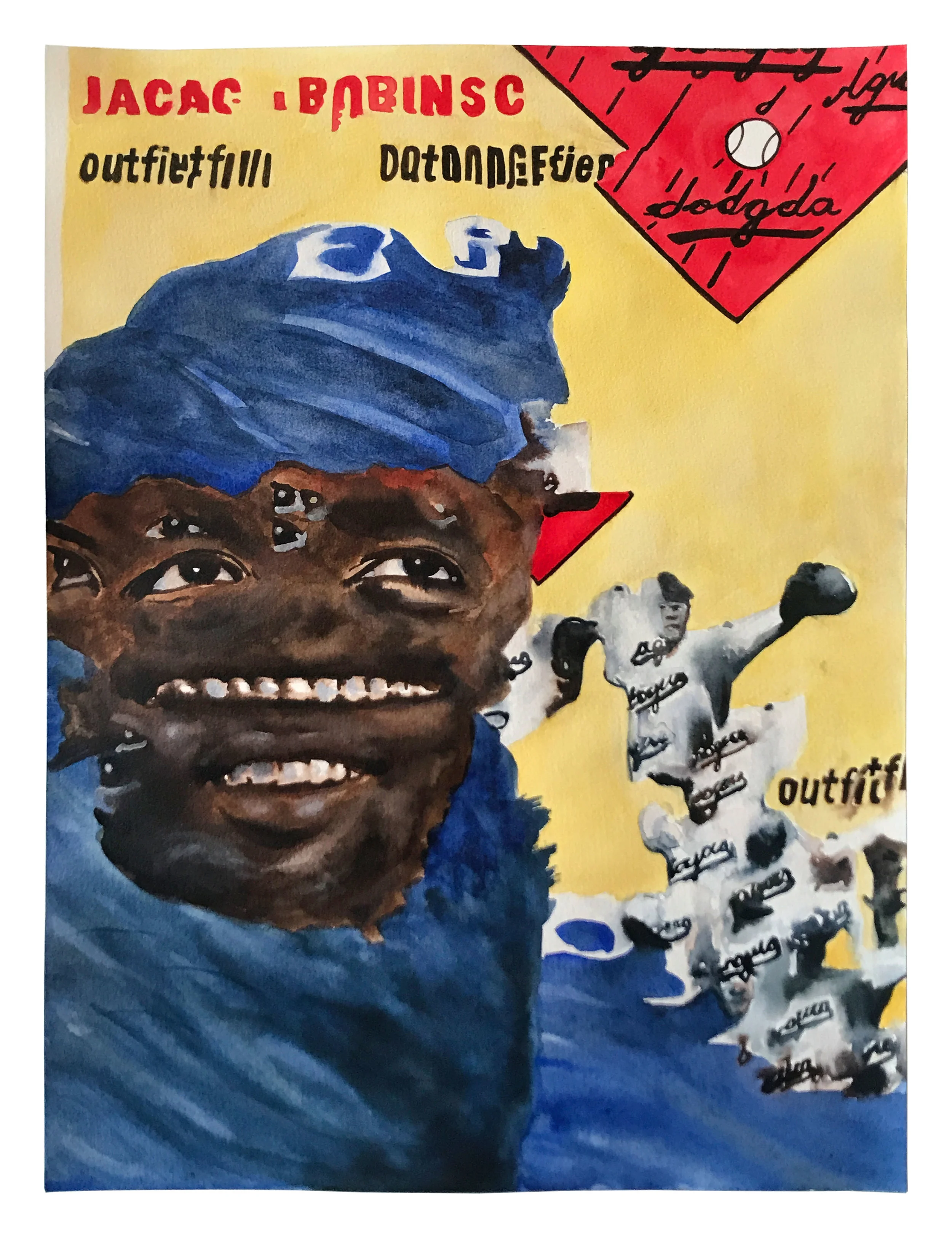Jackie acrylic and watercolor on paper 16” x 14” 2019