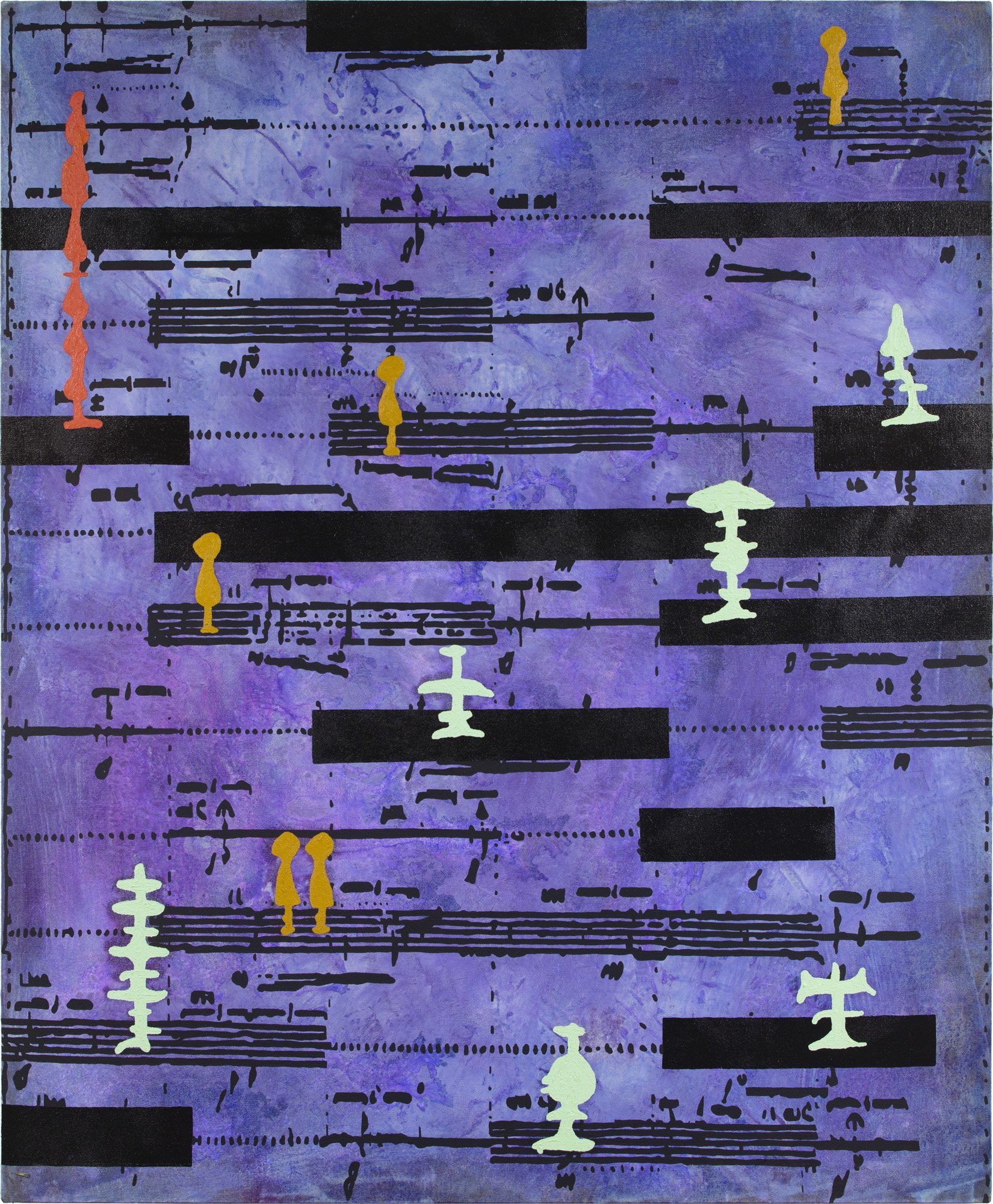   En Passant (for Penderecki)  oil, acrylic and ink on canvas 68 x 56 inches 2021  