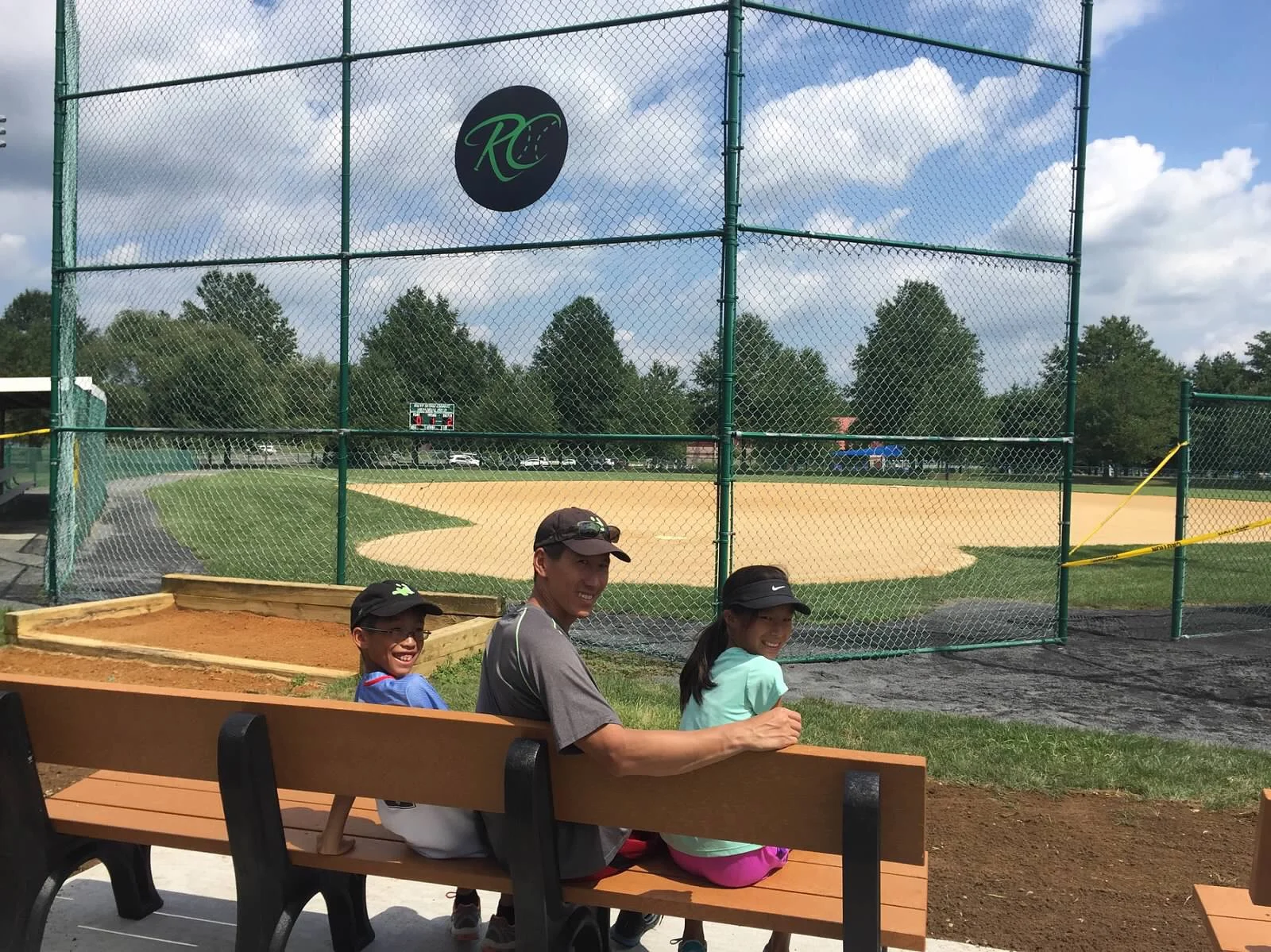 Rob and the kids look out at Ruby's field
