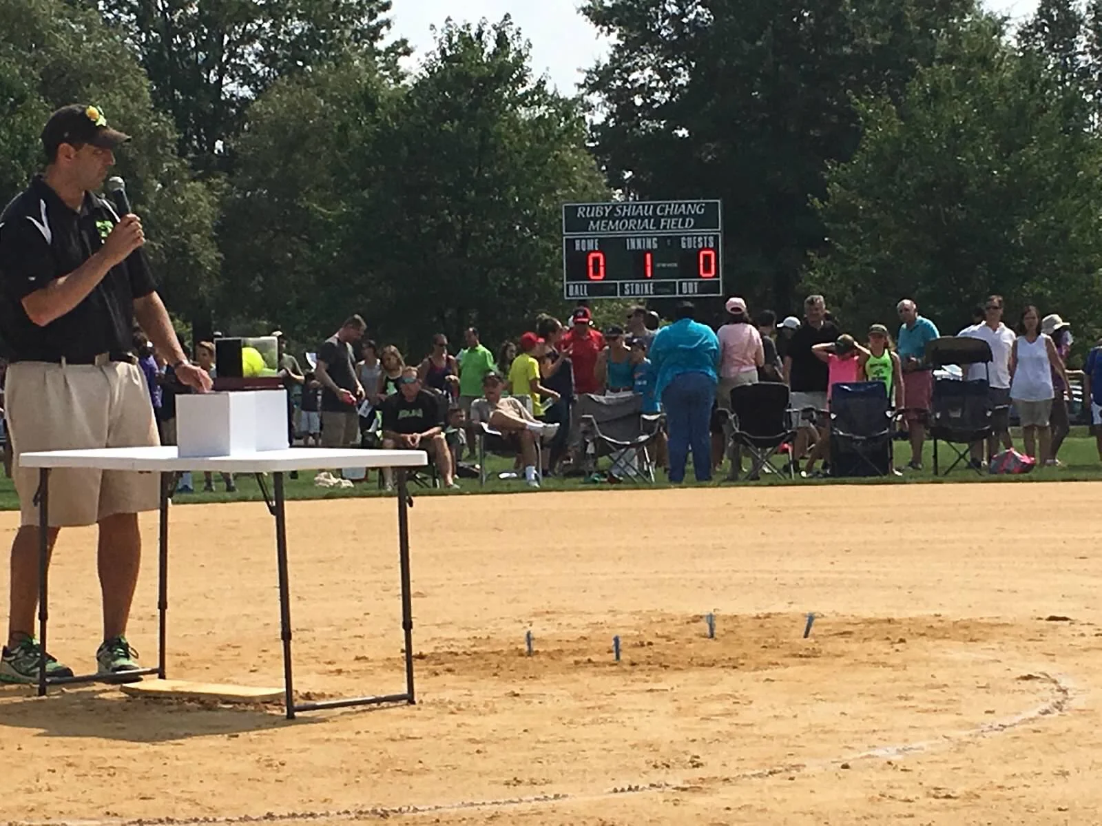 Inaugural lighting of Ruby's scoreboard in front of the West Windsor community 