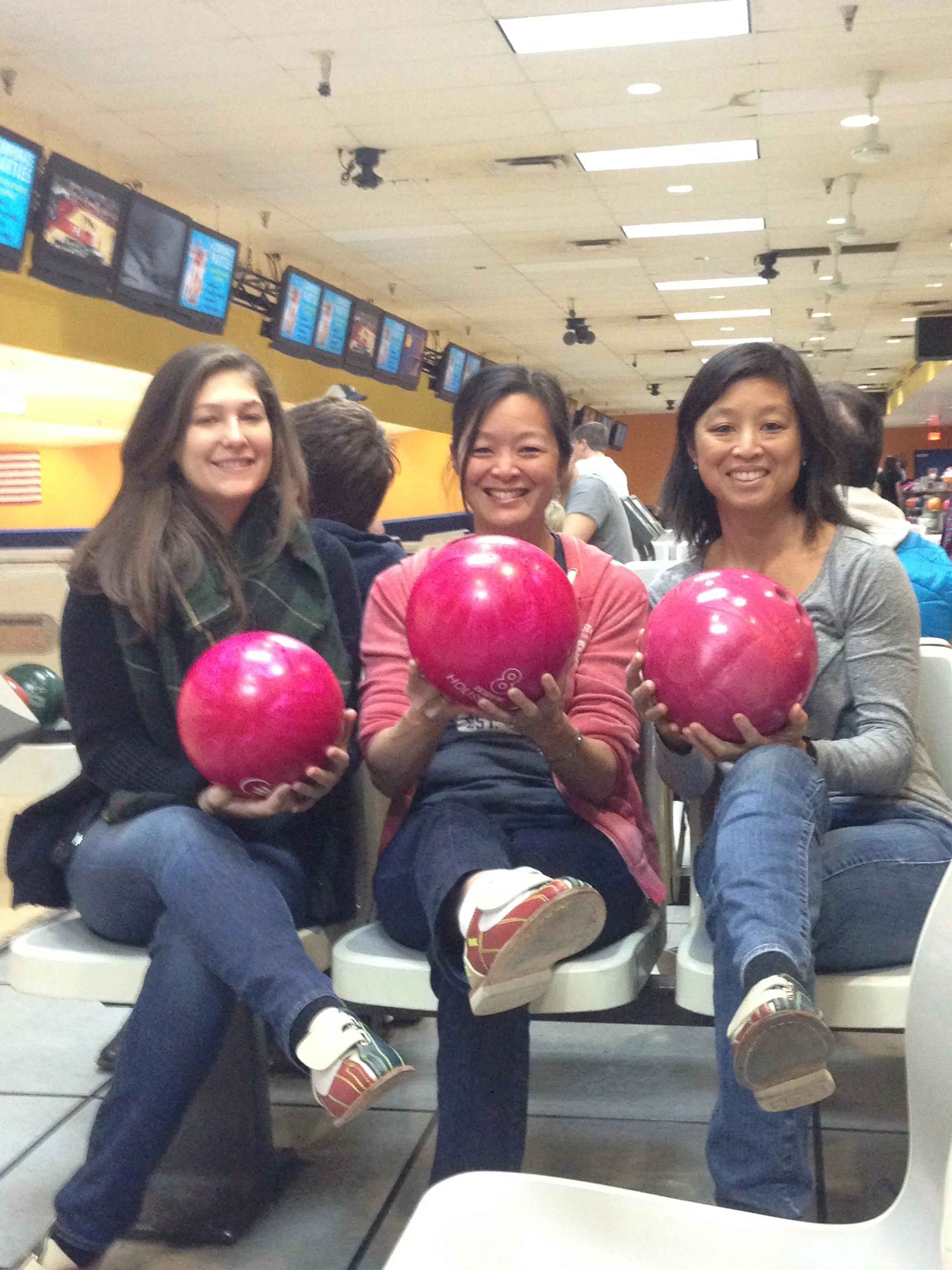 Bowling with sister Vickie and sister-in-law Tess