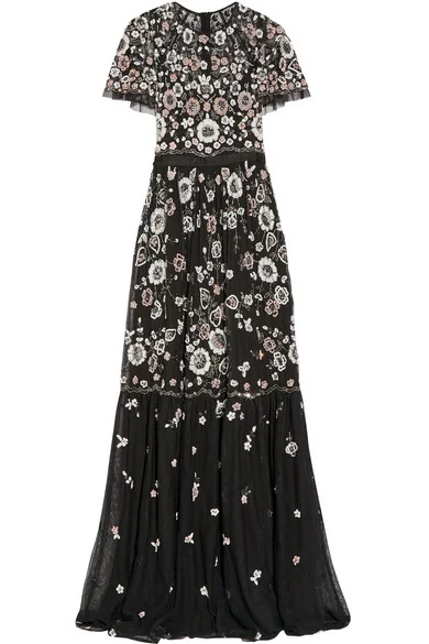 Needle & Thread Climbing Blossom Gown in Black  UFO No More