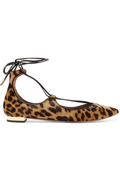 Aquazzura Christy Flats in Leopard