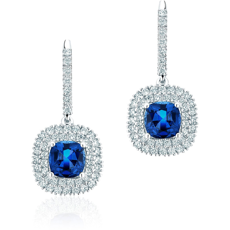 Birks Cushion Cut Sapphire and Diamond Earrings — UFO No More