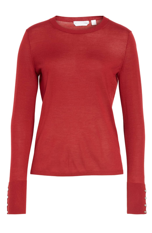 Hugo Boss Frankie Cuff Detail Wool Sweater in Deep Red — UFO No More