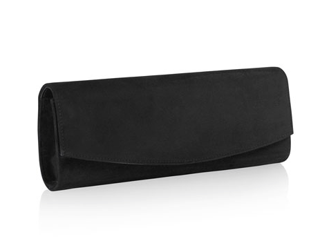Stuart Weitzman Muse Clutch in Black Suede