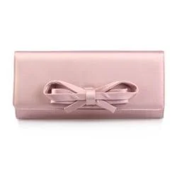 Valentino Glam Bow Clutch Bag in Petal Pink